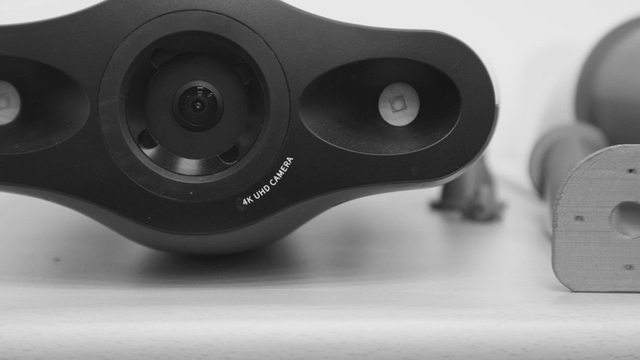Close-up of a 4K UHD camera on a table