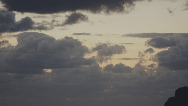 Cloudy sky at dusk with dark clouds