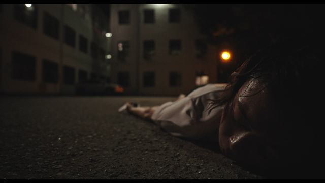 Woman collapsed in night parking lot