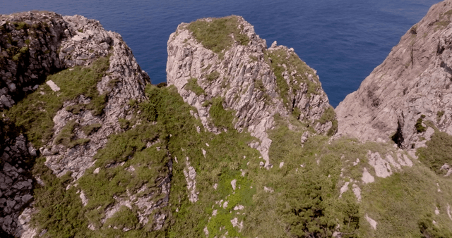 Rocky cliffs overlooking the ocean