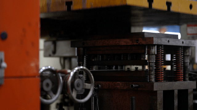 Close-up of industrial machinery in operation