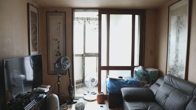 Cozy living room with a balcony view