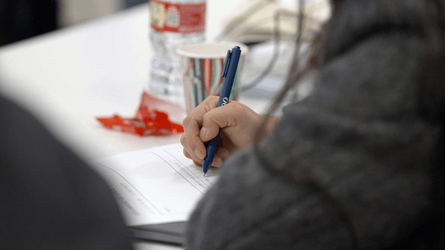 Person taking work-related notes