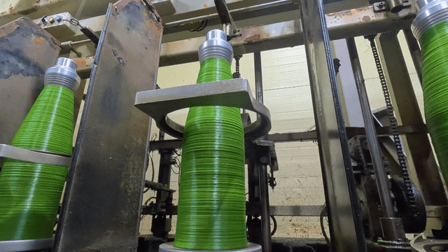 Green thread bundles in factory setting