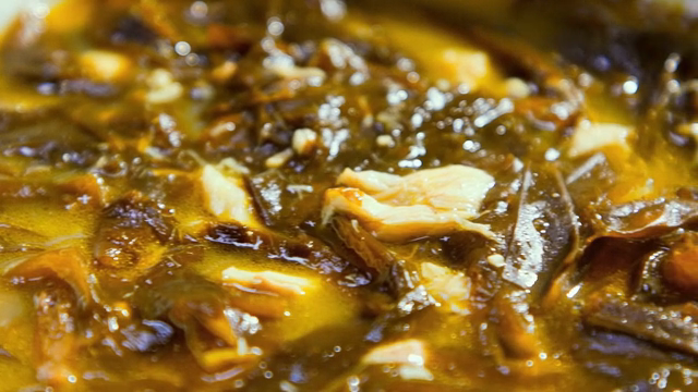 A bowl of savory seaweed soup
