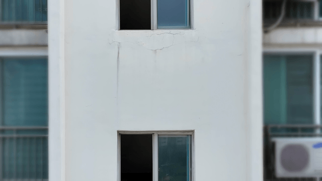 A building facade with a window