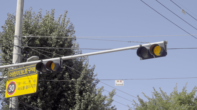 Traffic light at a pedestrian crossing