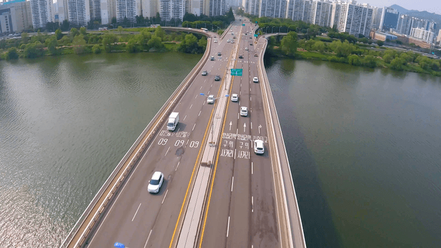 Bridge spanning the river in the city