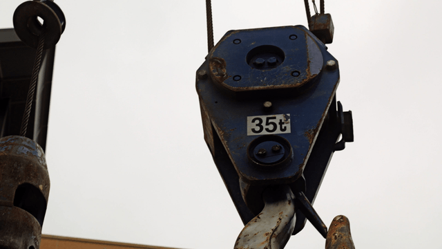 Large industrial crane hook