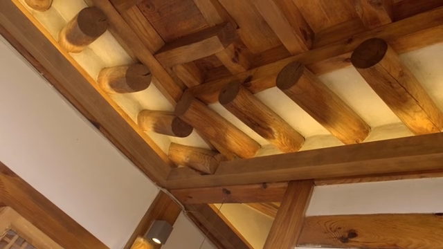 Traditional Korean wooden ceiling design