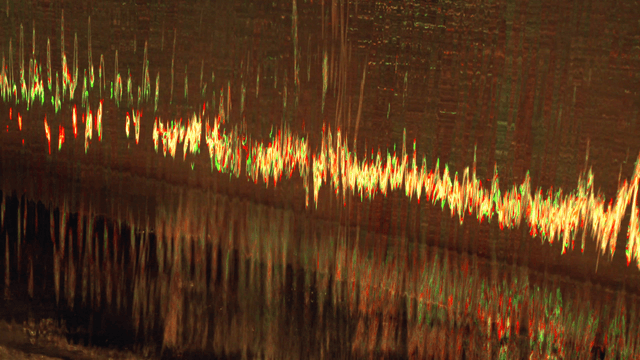 Colorful light reflections on water