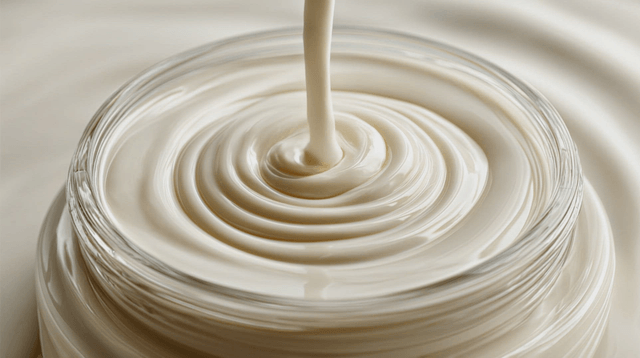 Cream being filled into a jar
