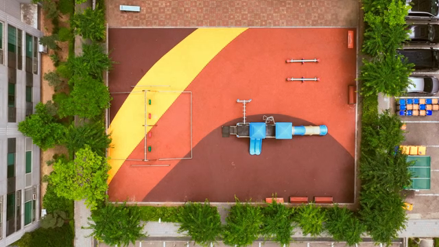 Colorful playground in an urban area