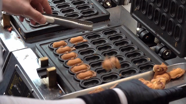 Freshly baked peanut-shaped bread