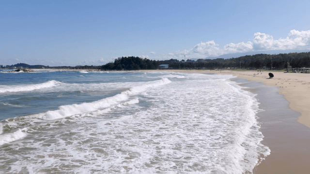 Serene beach with gentle waves