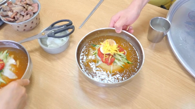 A bowl of Cold Buckwheat Noodles with toppings