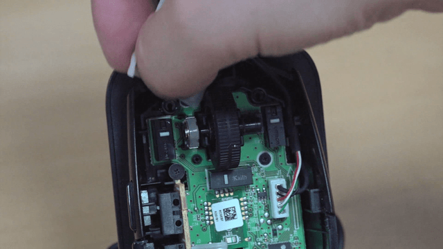 Cotton cleaning an internal circuit board