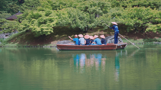 Serene boat ride on a tranquil lake