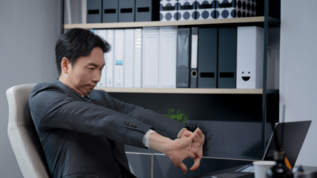 Man working at a desk in an office