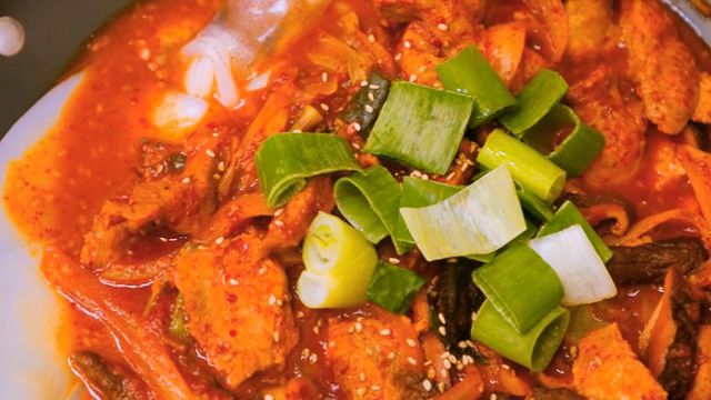 Squid and pork belly bulgogi with vegetables