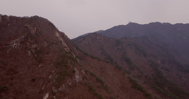Majestic mountain range with rocky peaks