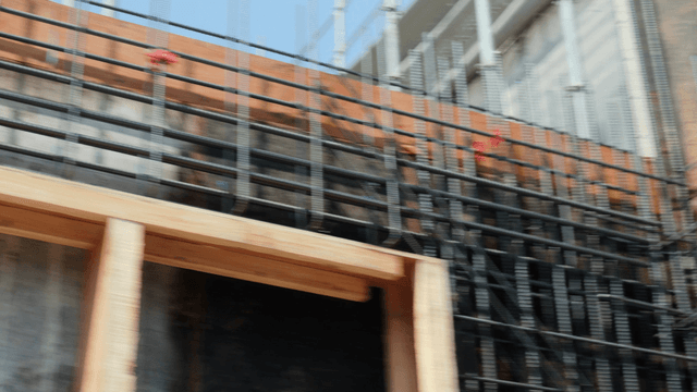 Construction site with metal framework