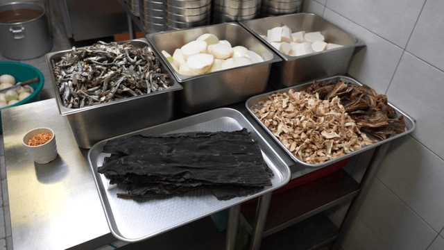 Various ingredients prepared in a kitchen