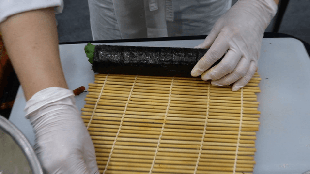 Gimbap prepared with fresh ingredients