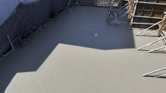 Dried concrete at a construction site