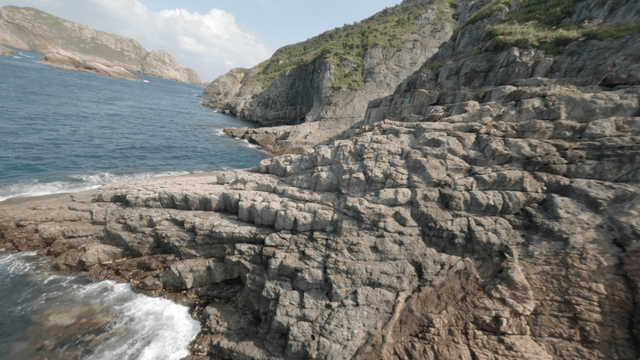 Rocky coastline with clear blue sea