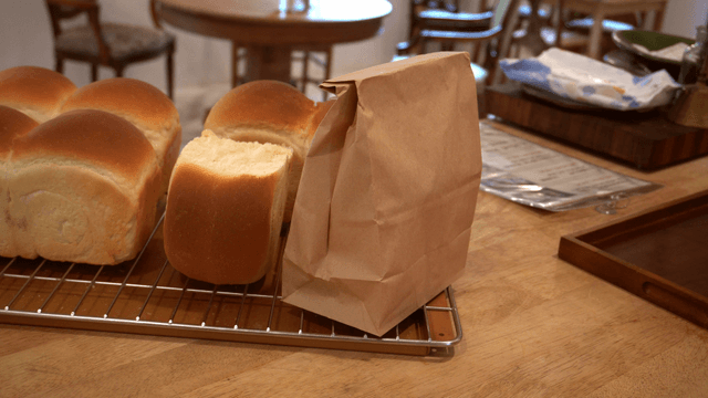 Freshly baked bread on a wooden table