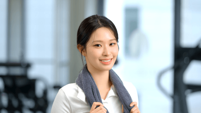 Young woman smiling after workout
