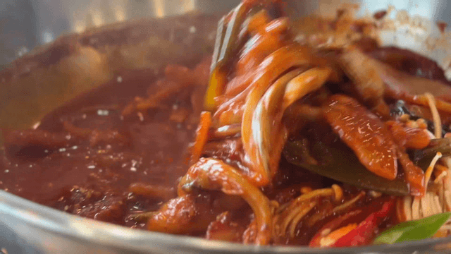 Spicy cutlassfish stew with vegetables