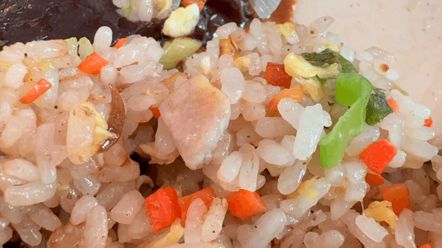 Chinese fried rice with colorful vegetables