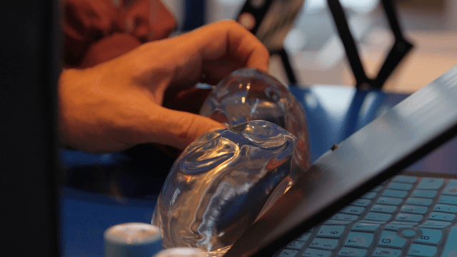 Touching a transparent soft object