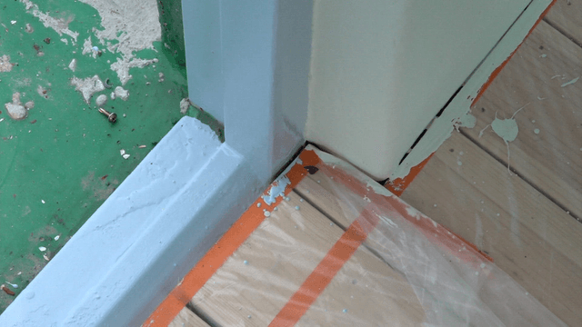 Painted corner of a door frame
