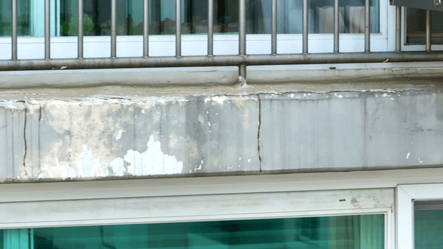 Exterior wall with peeling paint
