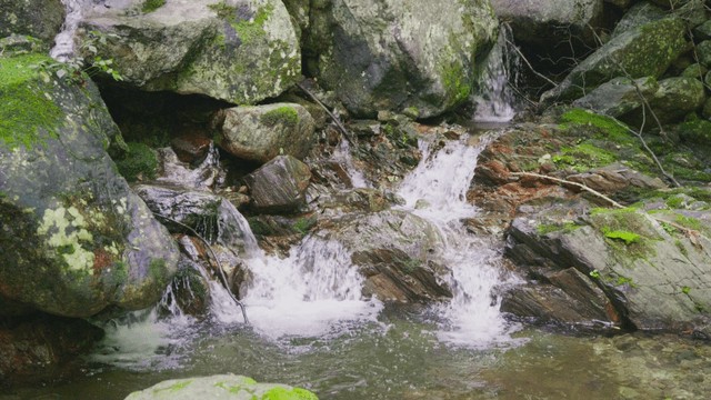 Small stream flowing between stones