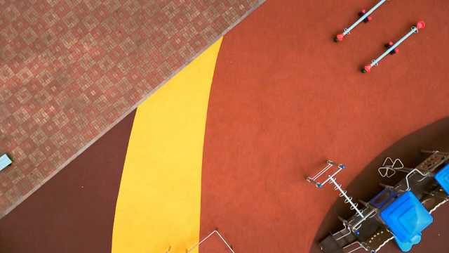 Colorful playground in an urban area