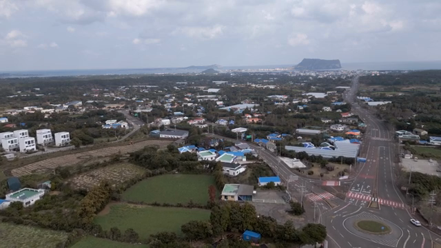 Aerial view of a suburban area with trees
