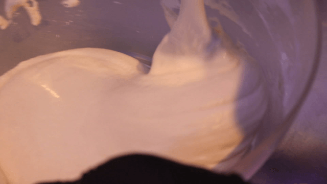 Mixing batter in a bowl