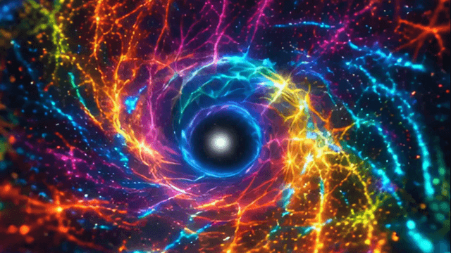 밝은 빛이 있는 다채로운 소용돌이