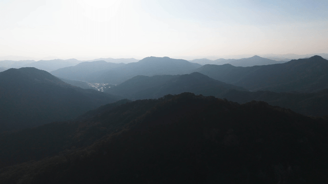 Mountain range under a clear sky