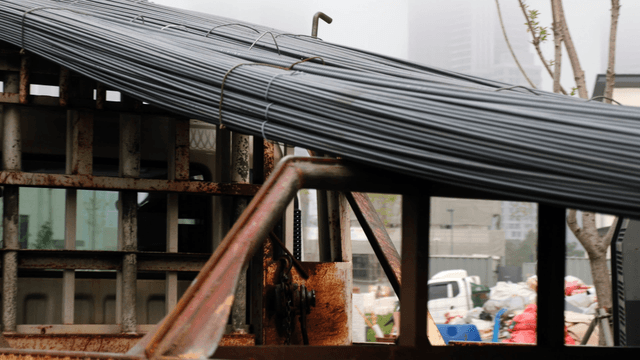 Construction materials on a truck