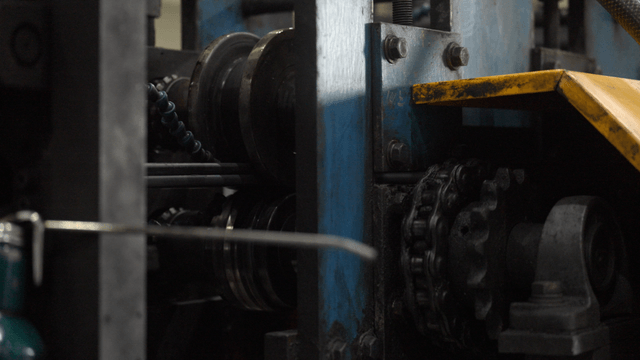공장 기계의 근접 촬영