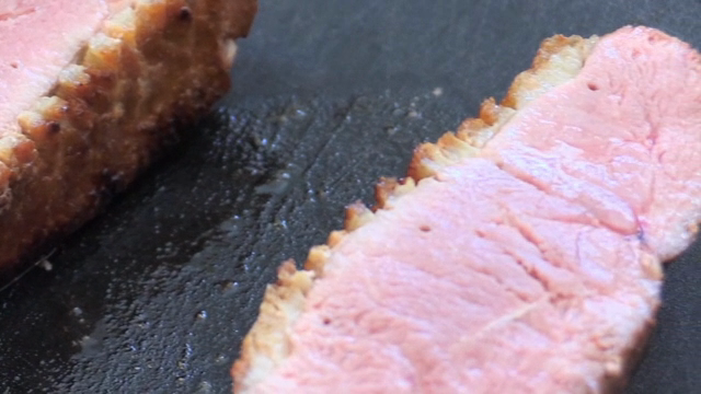 Two pieces of well-cooked duck meat