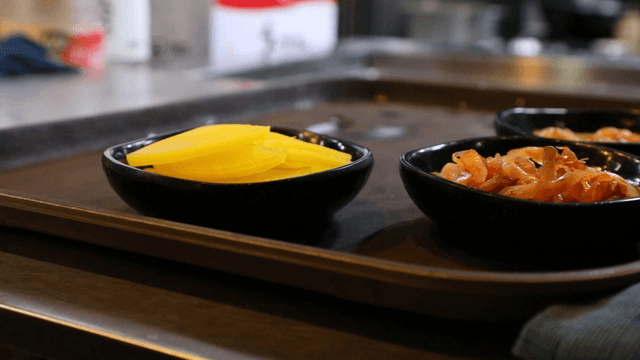Korean side dishes on a tray