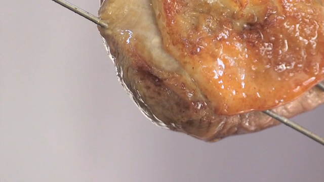 Juicy grilled duck meat on skewers