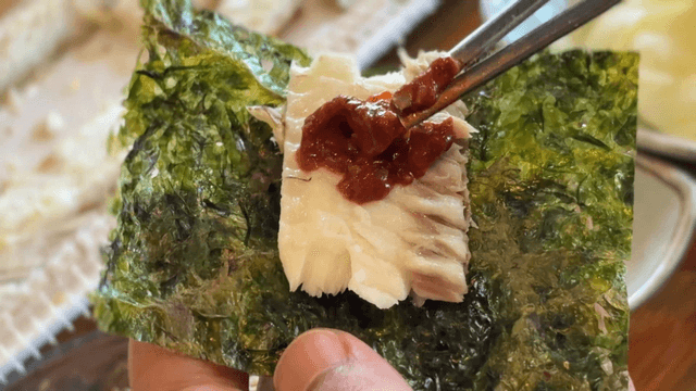 김에 싸먹는 갈치와 멜젓