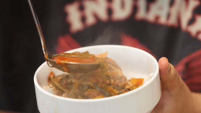 Bowl filled with budaejjigae